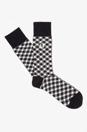 Dámské Ponožky Fred Perry Check Bílé | CZ 1184WNBY